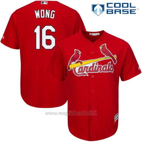 Maglia Baseball Uomo St. Louis Cardinals Kolten Wong Scarlet Cool Base